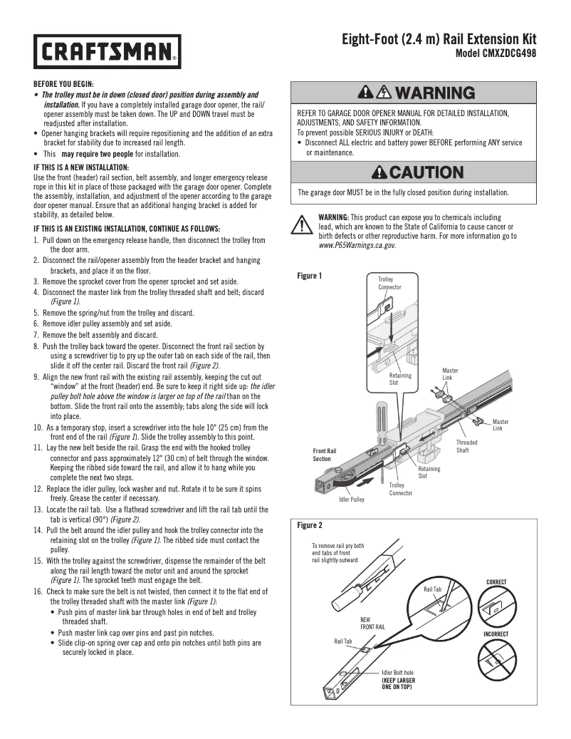 Página 1 del manual Manual de usuario Craftsman CMXZDCG498
