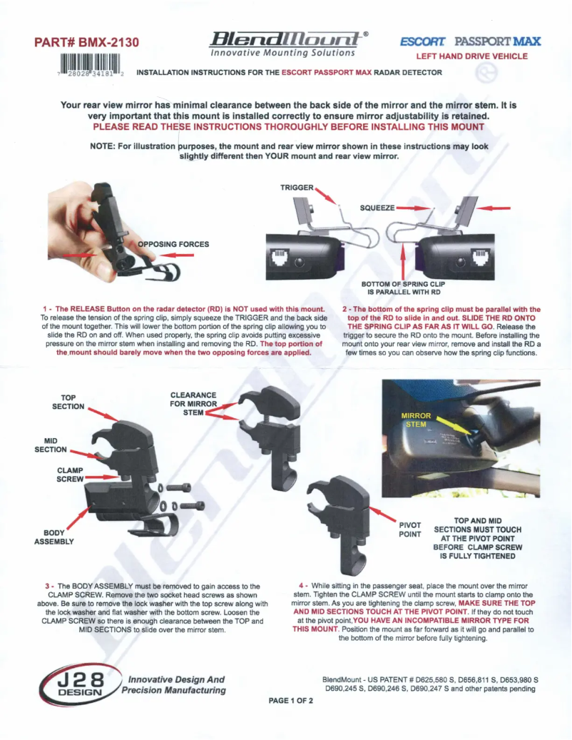 Página 1 del manual Manual de usuario BlendMount BMX-2130