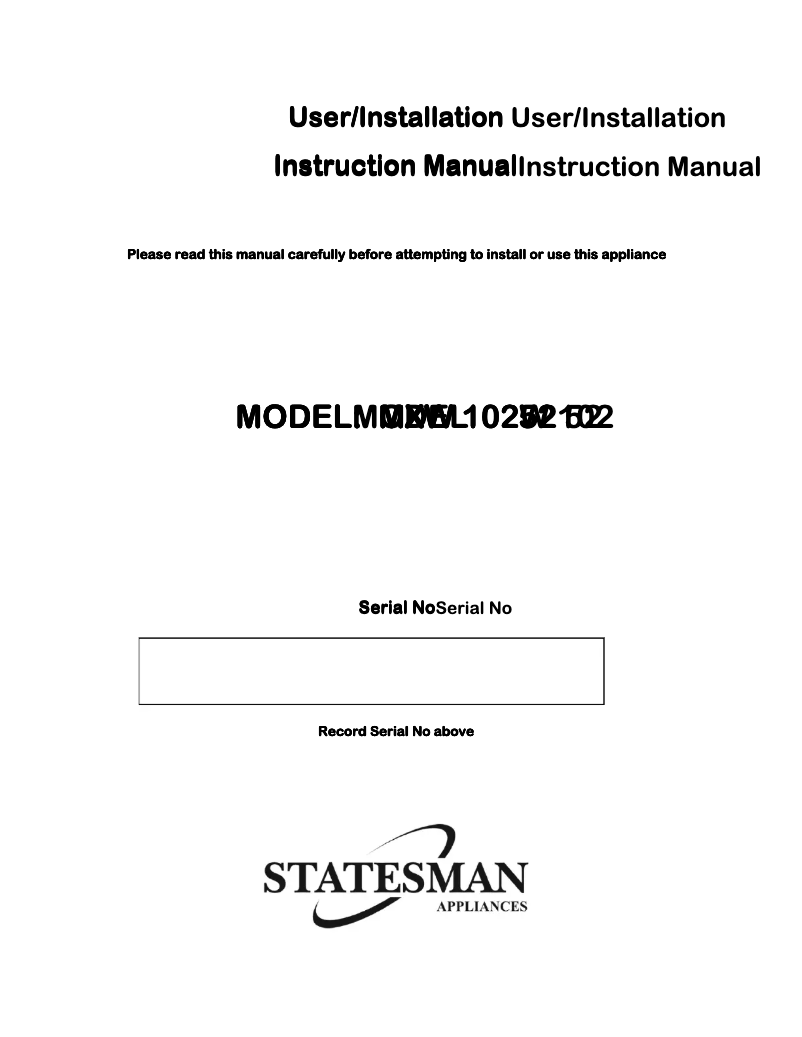 Página 1 del manual Manual de usuario Statesman MXW10252