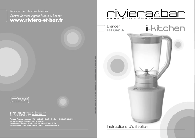 Página 1 del manual Manual de usuario Riviera & Bar PR 342 A