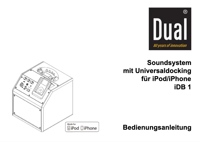 Imagen de la primera página del manual del dispositivo iDB 1