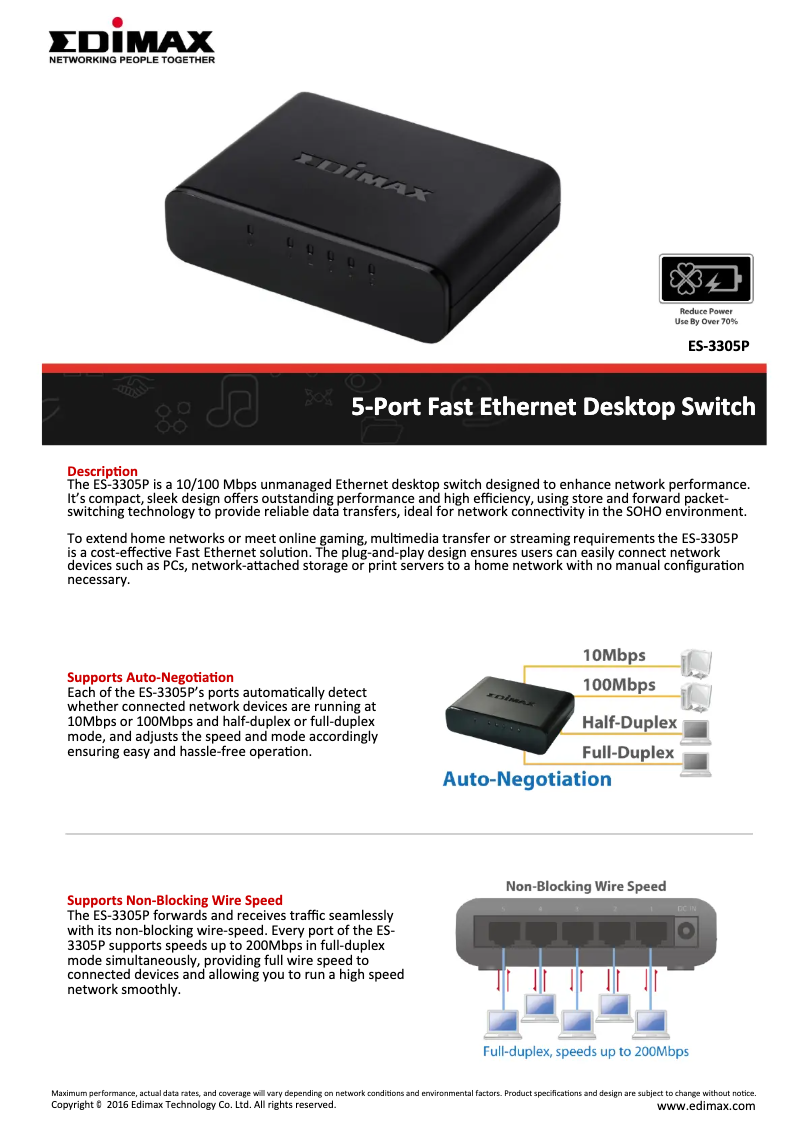 Página nº 1 - Ficha técnica Edimax ES-3305P