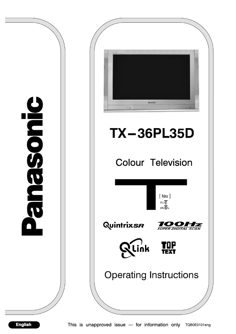Página nº 1 - Manual de usuario Panasonic TX-36PL35D
