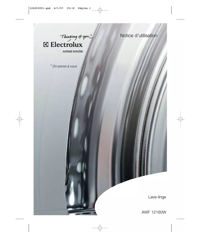 Página 1 del manual Manual de usuario Arthur Martin-Electrolux AWF 12160 W
