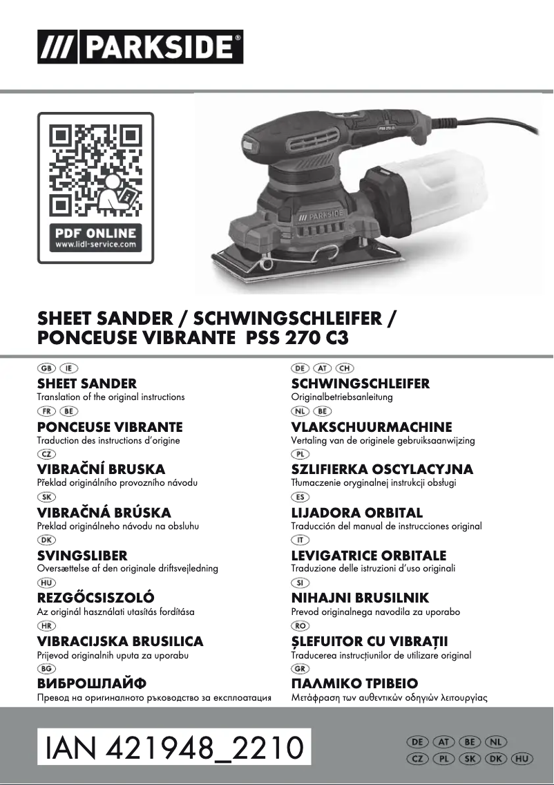 Página 1 del manual Manual de usuario Parkside PEXS 270 C3