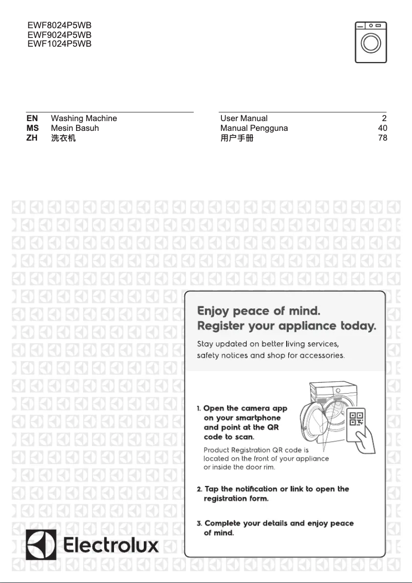 Imagen de la primera página del manual del dispositivo EWF8024P5WB