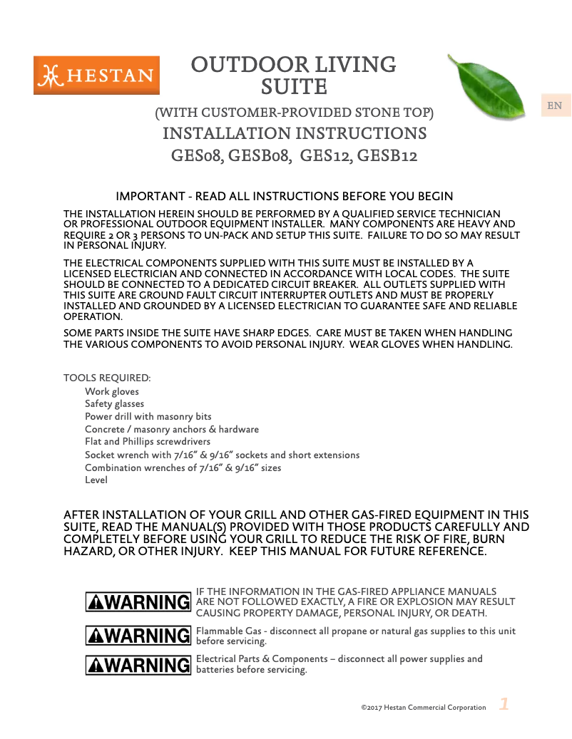 Imagen de la primera página del manual del dispositivo GESB08