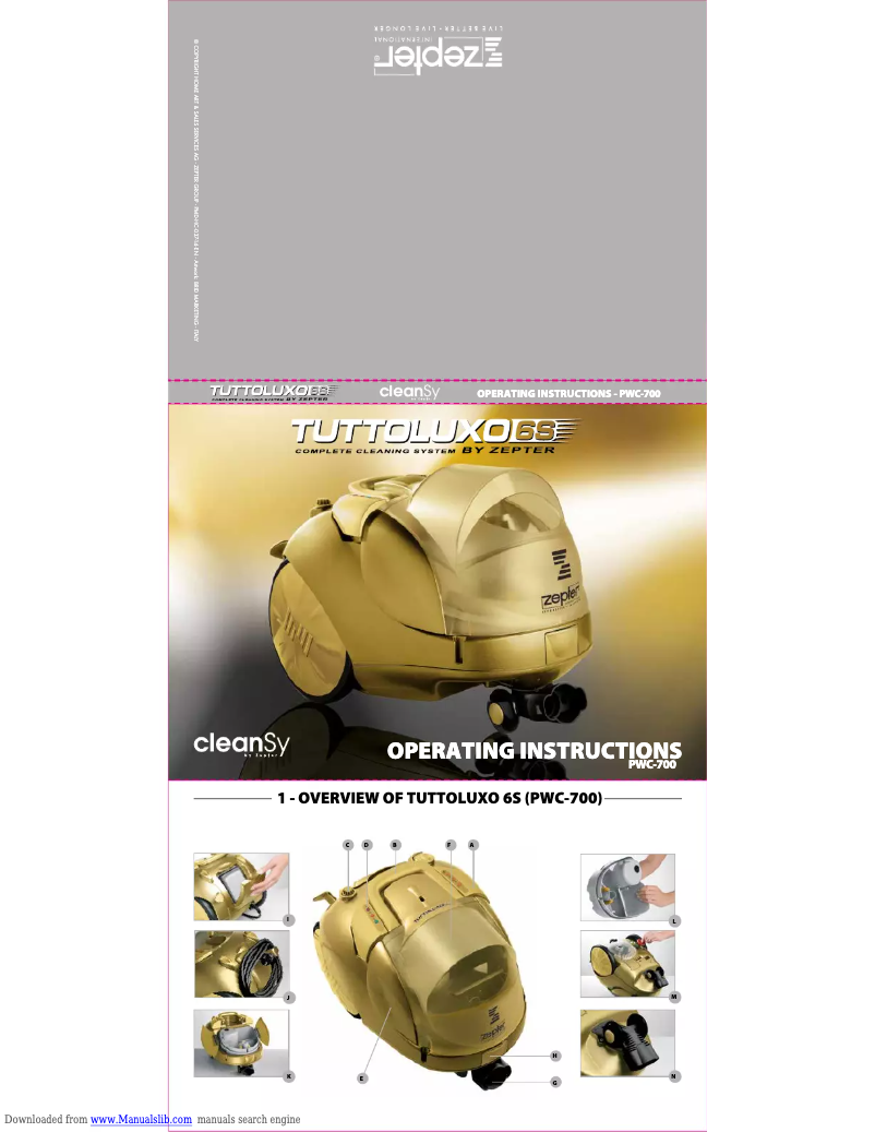 Imagen de la primera página del manual del dispositivo Tuttoluxo 6S cleanSy PWC-700