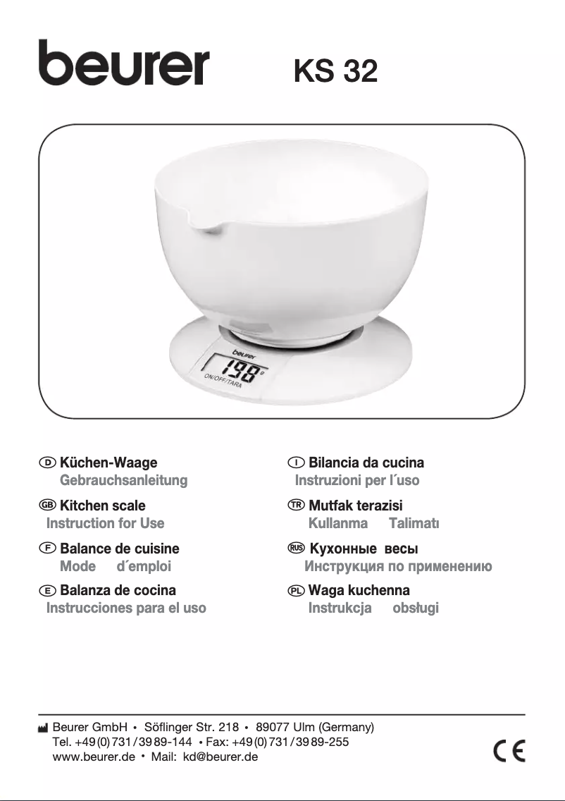 Página 1 del manual Manual de usuario Beurer KS 32