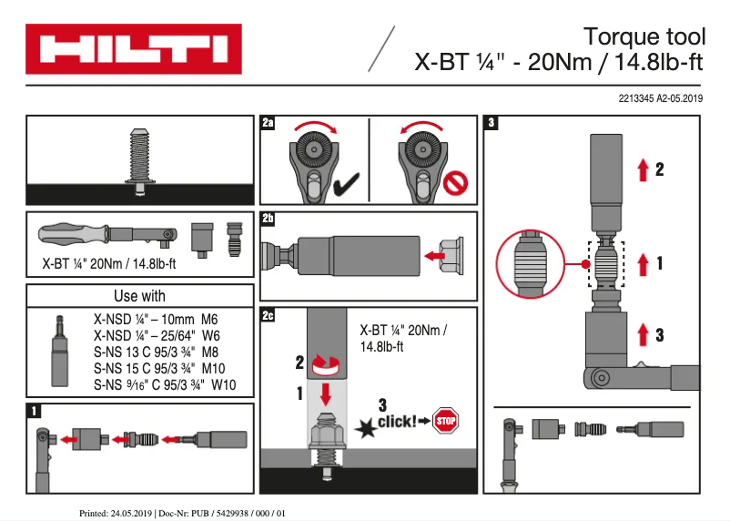 Página 1 del manual Instrucciones / montaje Hilti X-BT-MR M6