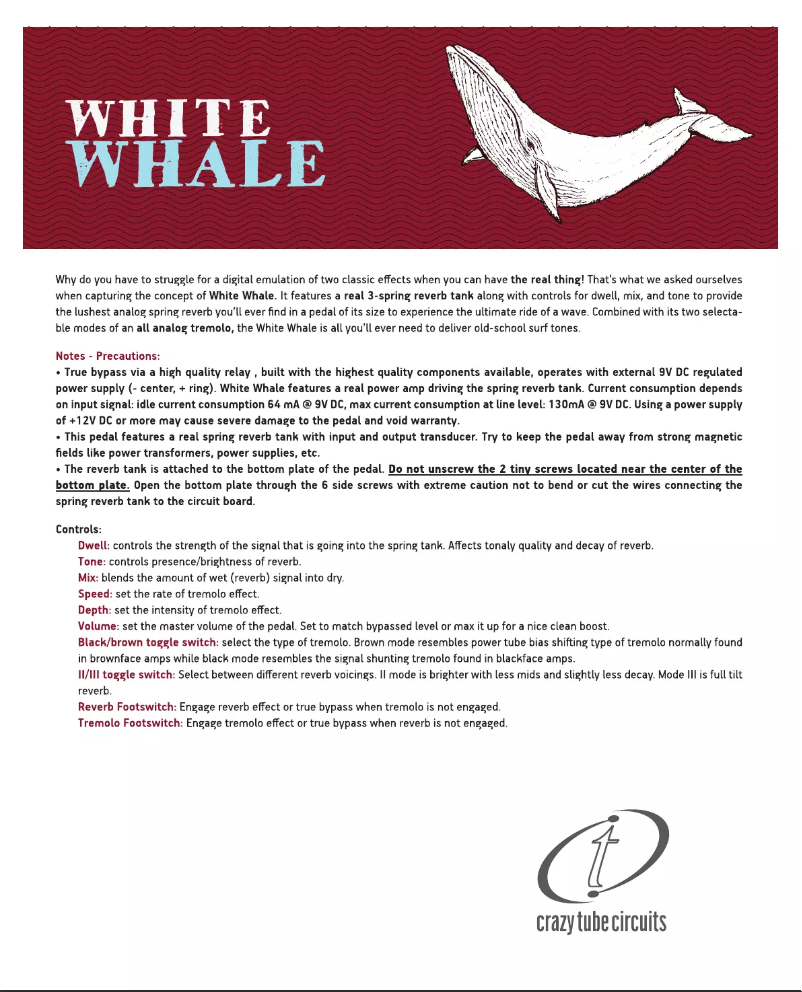 Imagen de la primera página del manual del dispositivo White Whale