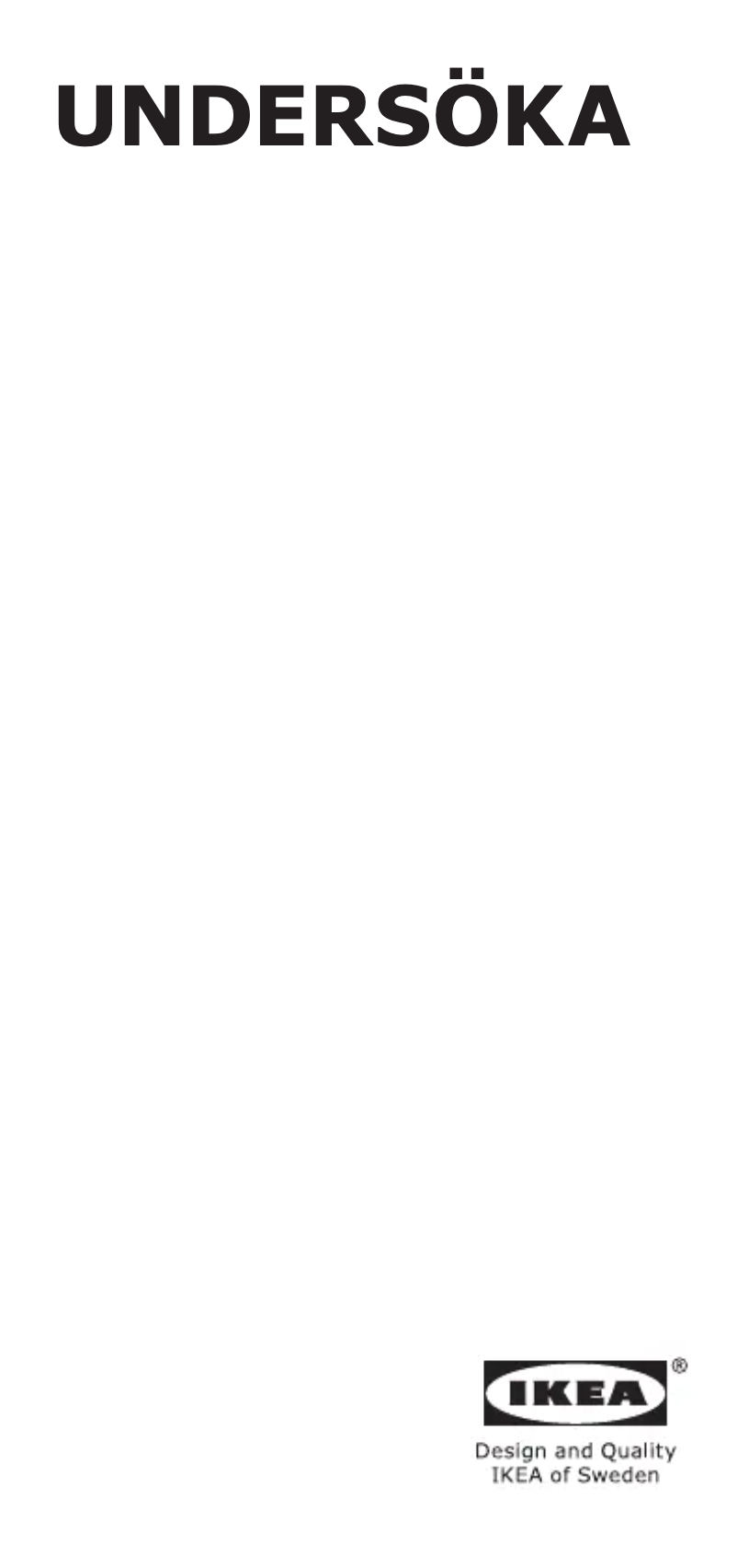 Página 1 del manual Manual de usuario Ikea UNDERSÖKA 905.008.28