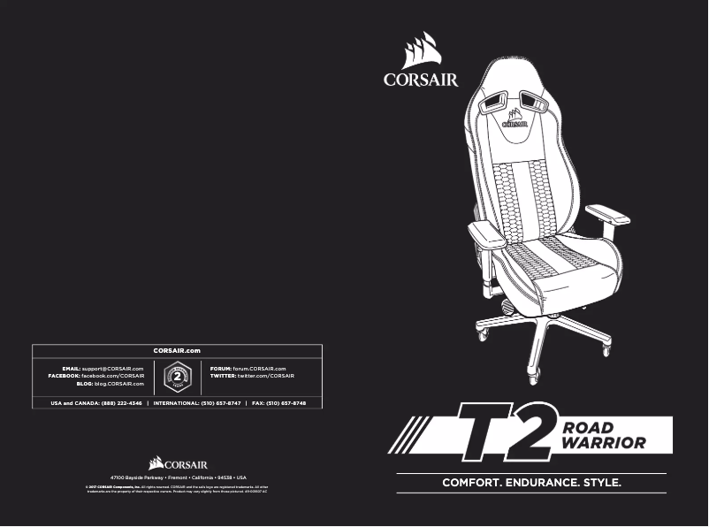 Página 1 del manual Manual de usuario Corsair T2 Road Warrior