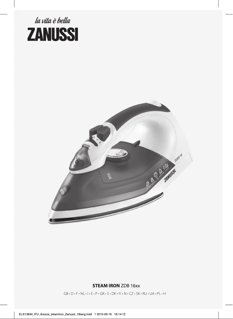 Imagen de la primera página del manual del dispositivo ZDB1600