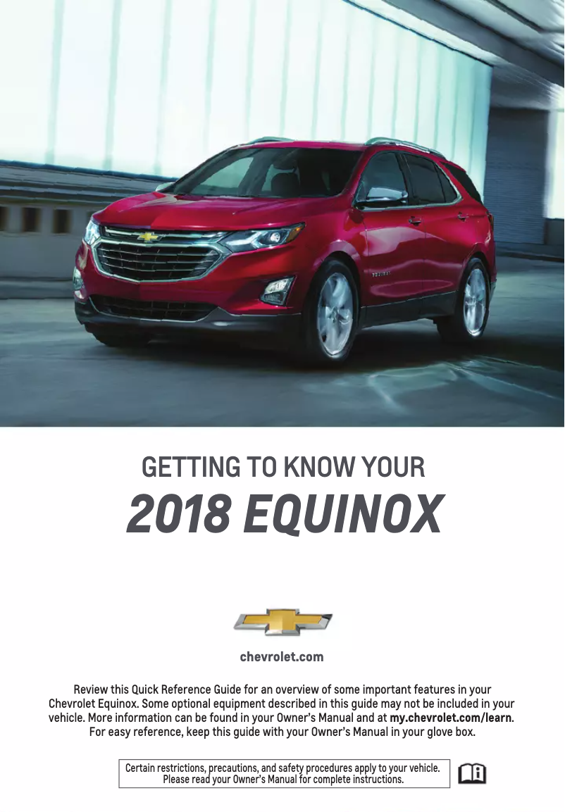 Página 1 del manual Guía de inicio rápido Chevrolet Equinox (2018)