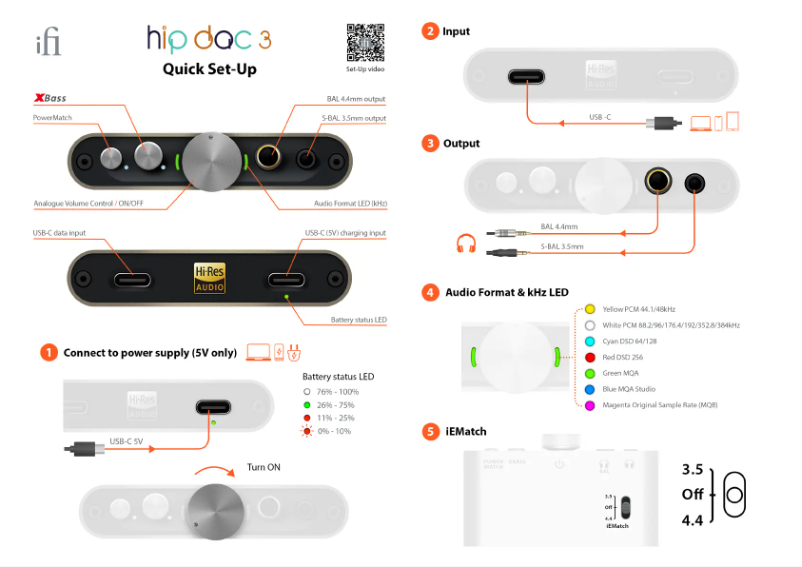 Página 1 del manual Guía de inicio rápido iFi Audio Hip dac 3