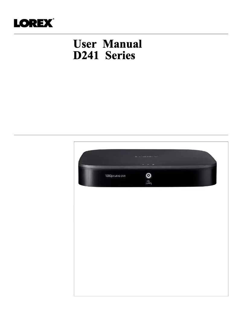 Página nº 1 - Manual de usuario Lorex DP181-42NAE