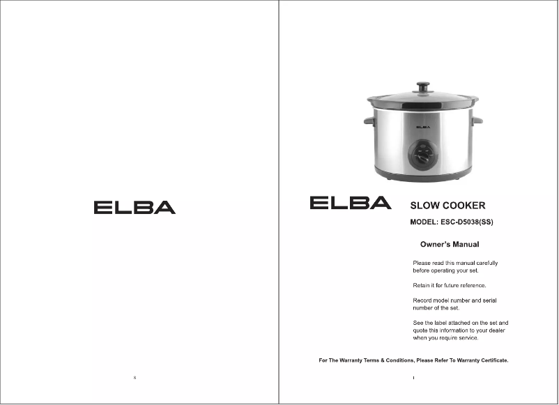 Imagen de la primera página del manual del dispositivo ESC-D5038(SS)