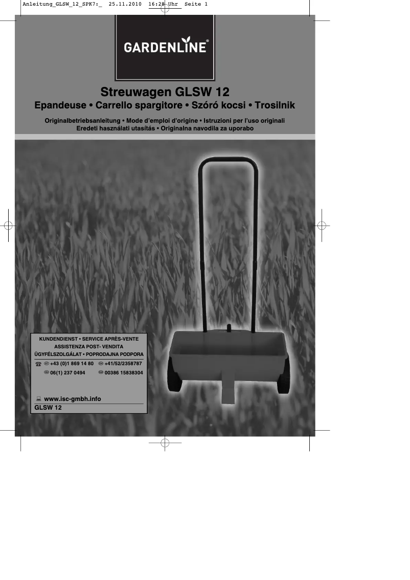 Imagen de la primera página del manual del dispositivo GLSW 12