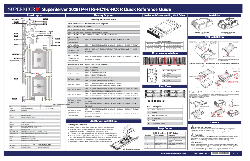 Imagen de la primera página del manual del dispositivo SuperServer 2029TP-HC1R