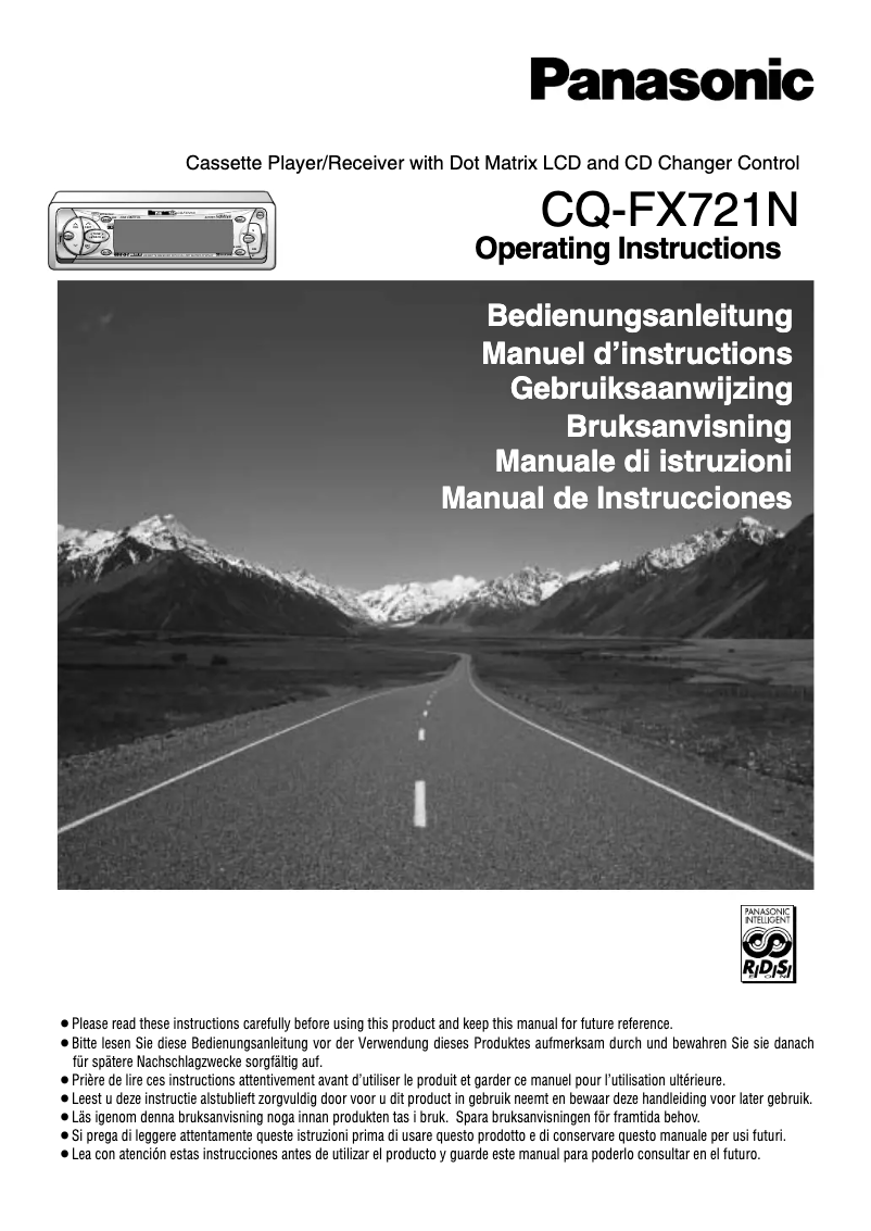 Imagen de la primera página del manual del dispositivo CQ-FX721N