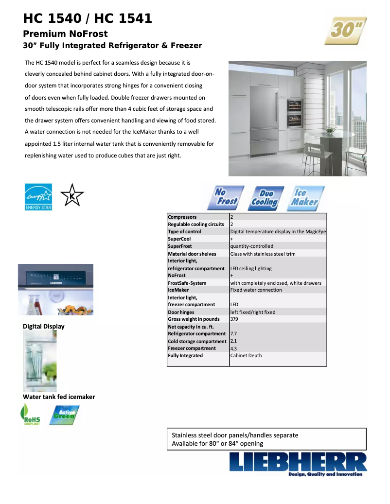 Página 1 del manual Ficha técnica Liebherr HC-1540