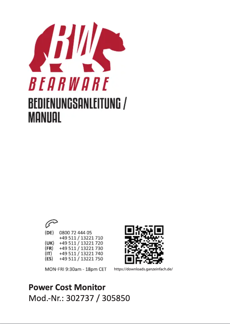 Página 1 del manual Manual de usuario Bearware 305850