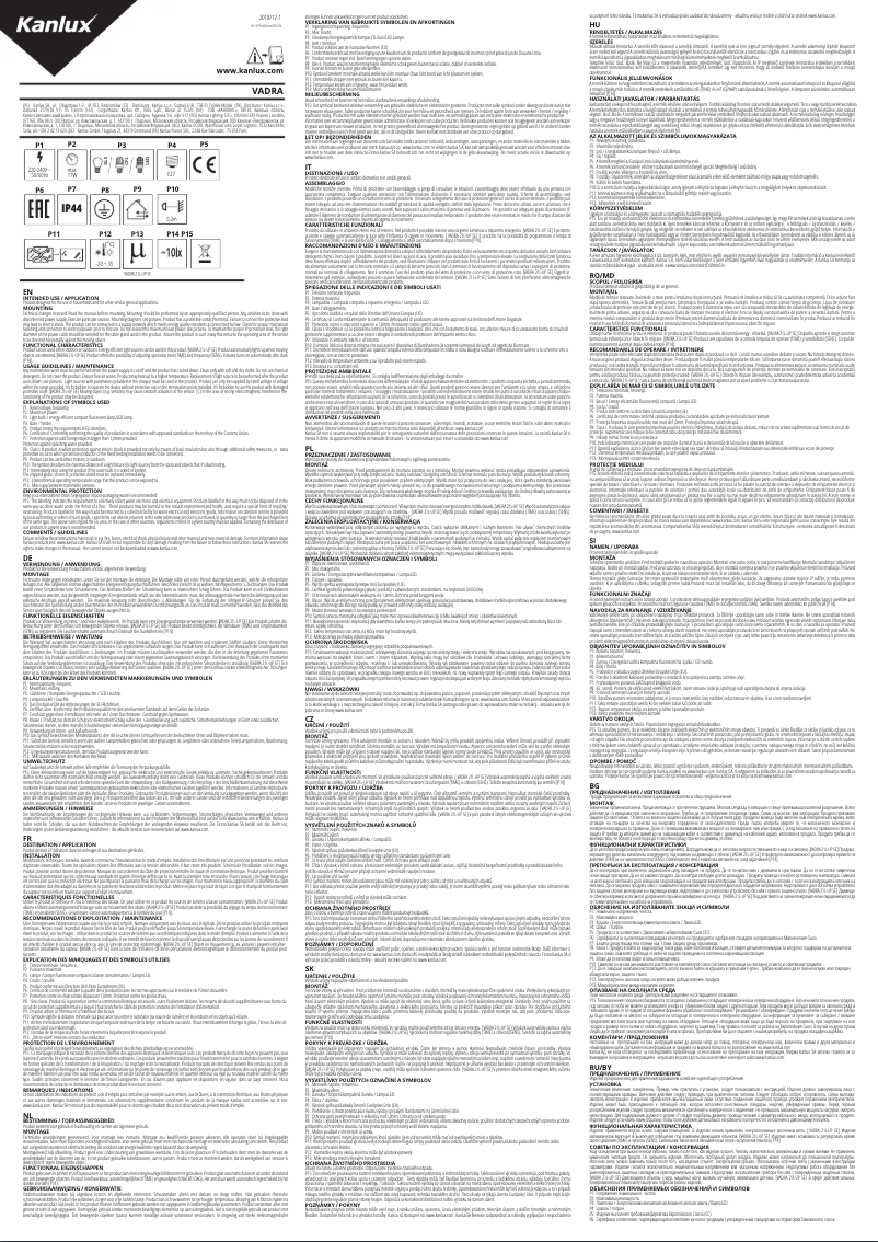 Página 1 del manual Manual de usuario Kanlux Vadra 21L-UP SE