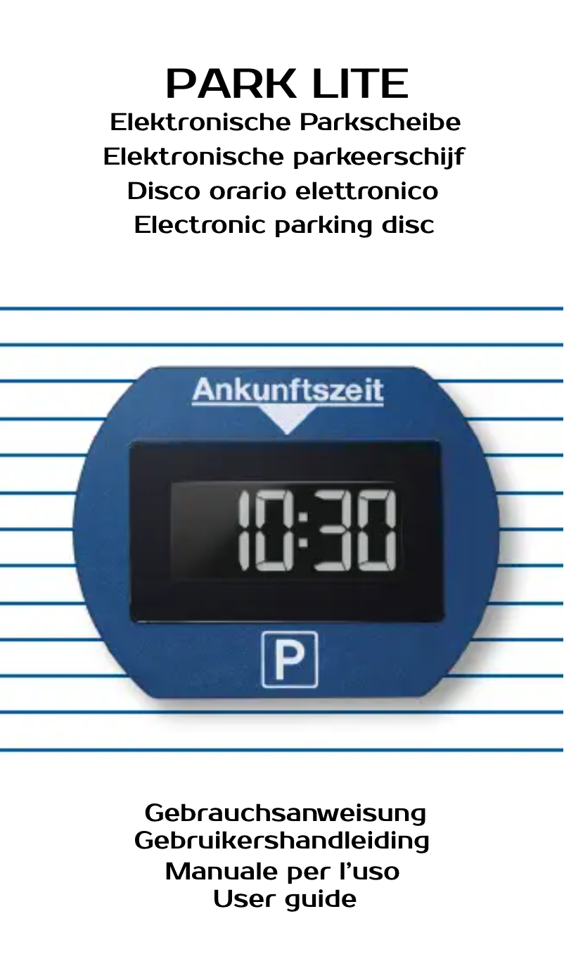 Imagen de la primera página del manual del dispositivo Park Lite