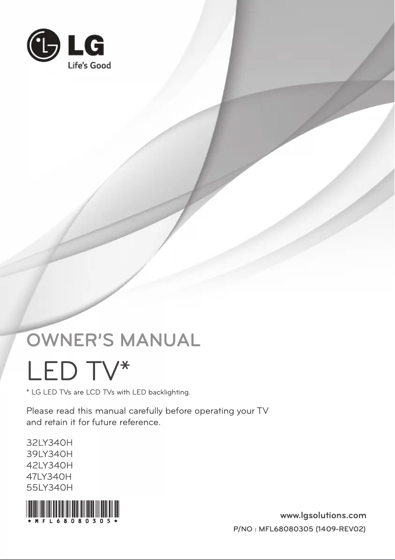 Imagen de la primera página del manual del dispositivo 55LY340H