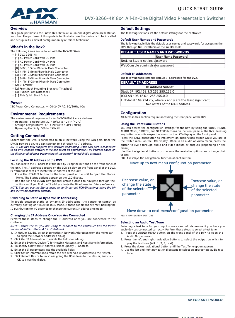 Imagen de la primera página del manual del dispositivo DVX-3266-4K