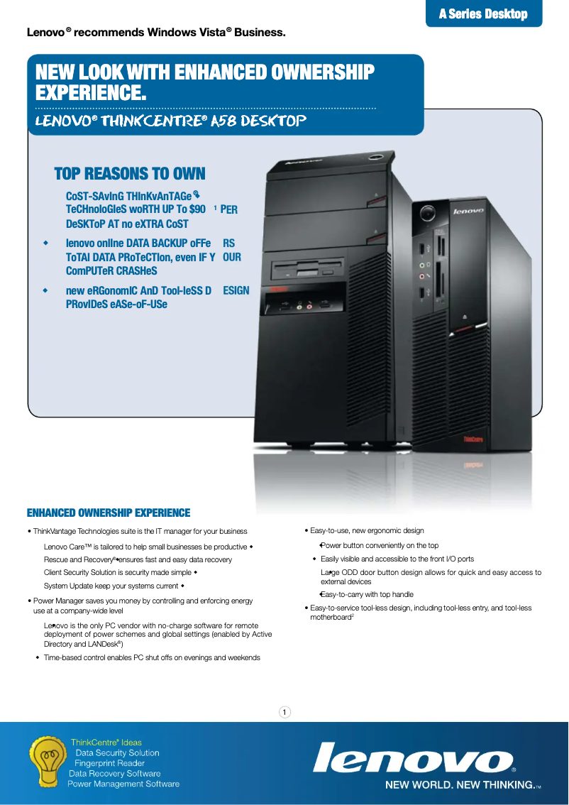 Imagen de la primera página del manual del dispositivo ThinkCentre SML73HX PC