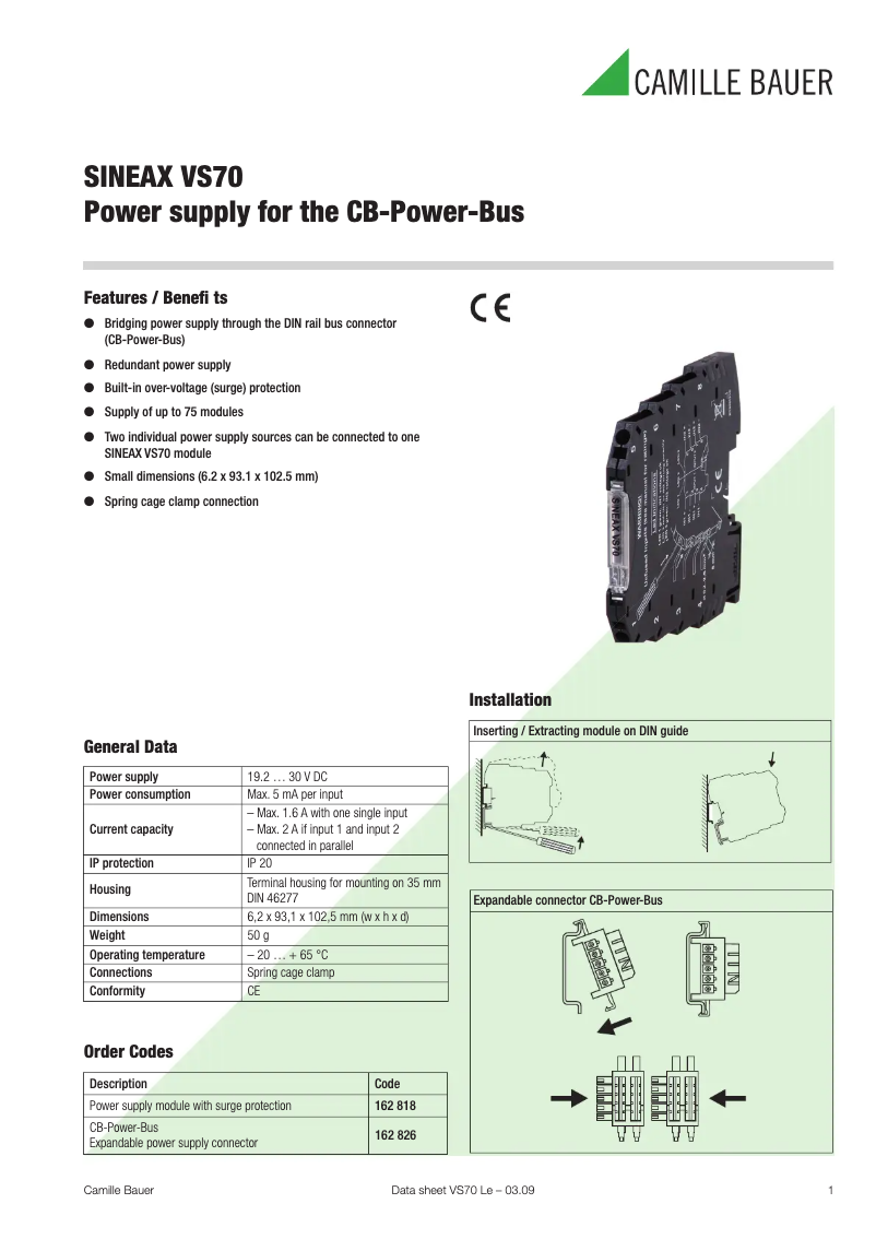Imagen de la primera página del manual del dispositivo SINEAX VS70