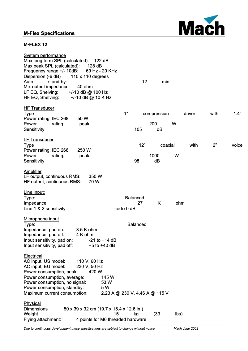 Imagen de la primera página del manual del dispositivo M•Flex 12