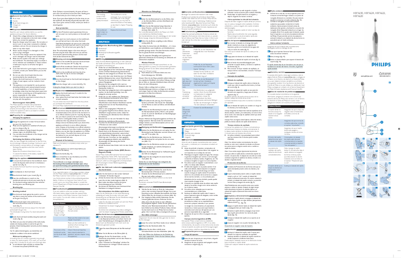 Imagen de la primera página del manual del dispositivo Sonicare Sensiflex HX1620