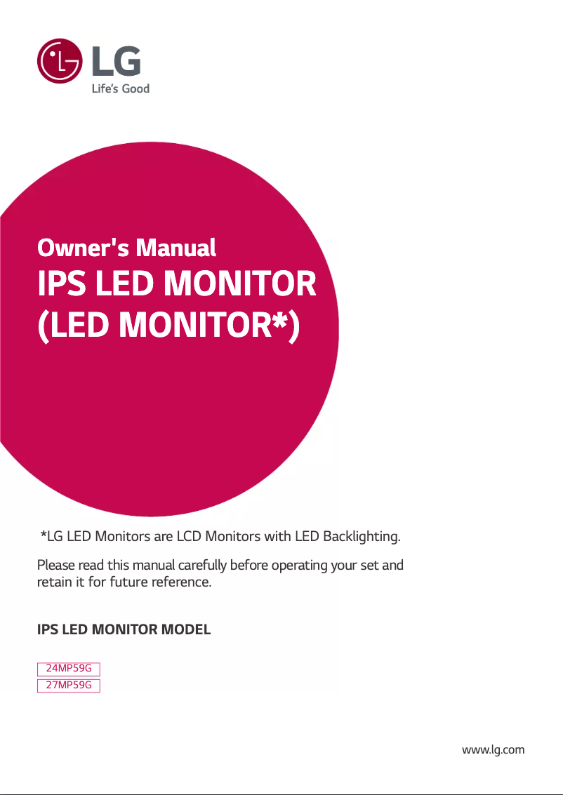 Página nº 1 - Manual de usuario LG 27MP59G