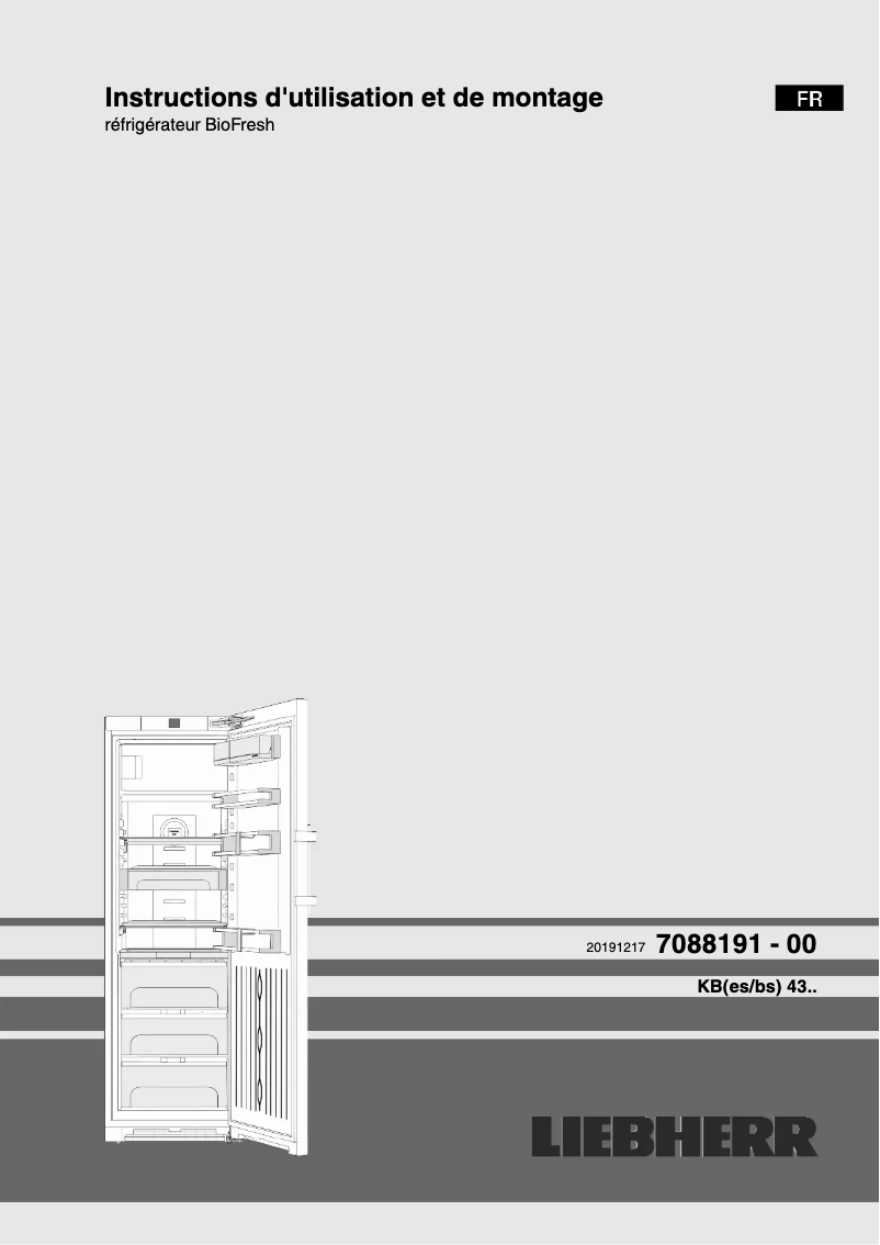 Página 1 del manual Manual de usuario Liebherr KBbs 4374 Premium BioFresh