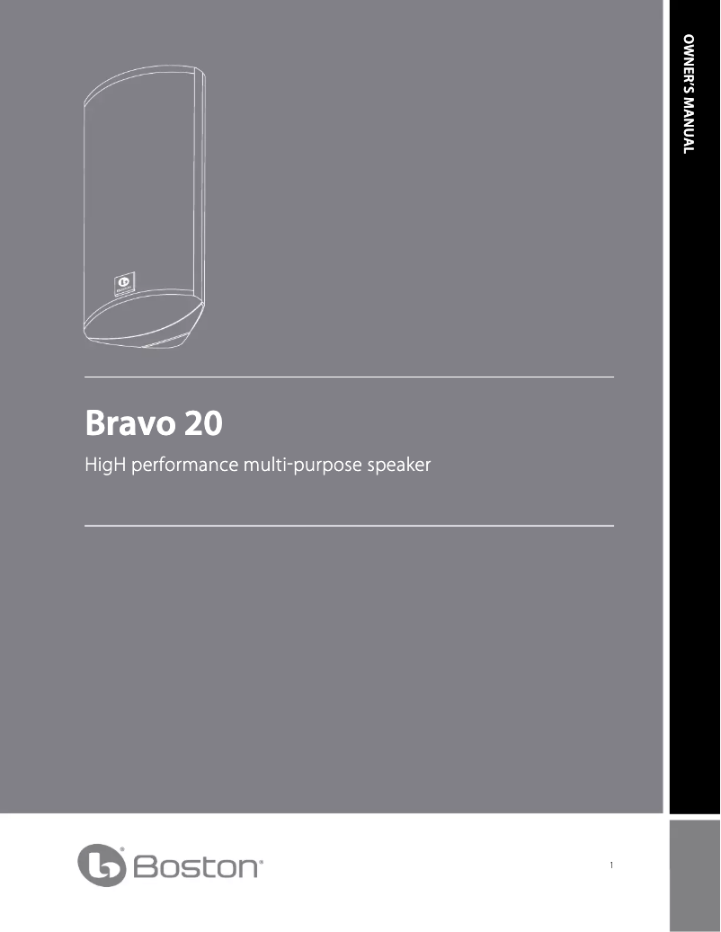Imagen de la primera página del manual del dispositivo Bravo 20
