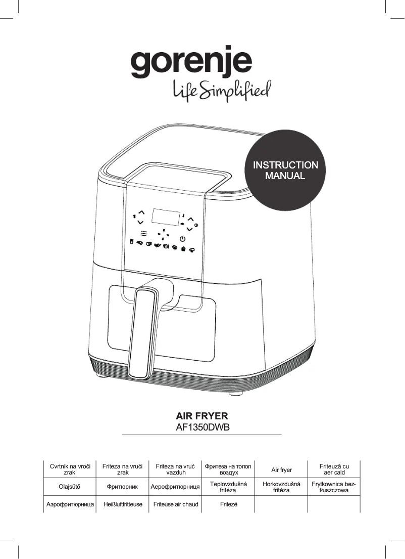 Página 1 del manual Manual de usuario Gorenje AF1350DWB