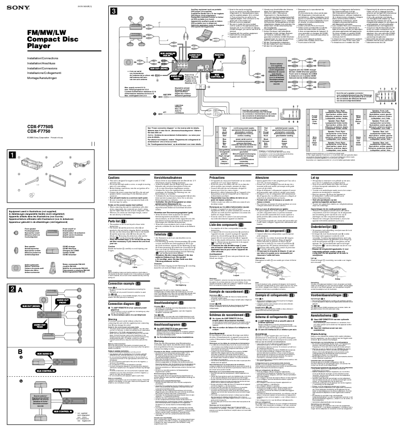 Imagen de la primera página del manual del dispositivo CDX-F7750