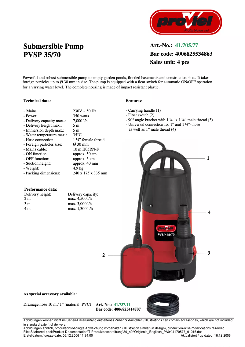 Página nº 1 - Manual de usuario Proviel PVSP 35/70