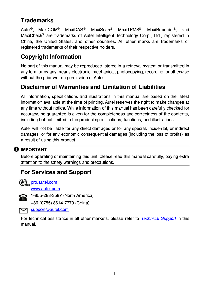 Página 1 del manual Manual de usuario Autel MaxiCOM MK906S PRO