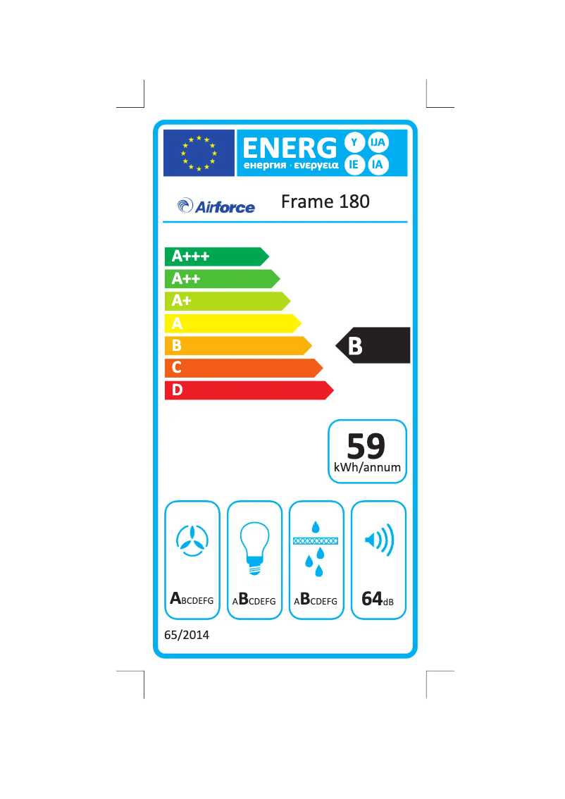 Página 1 del manual Etiqueta energética Airforce Frame