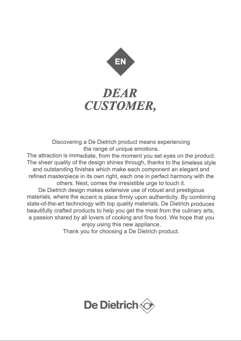 Página 1 del manual Manual de usuario De Dietrich DOP7350G