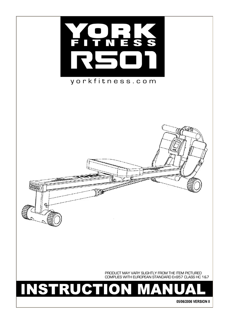 Página nº 1 - Manual de usuario York Fitness R501