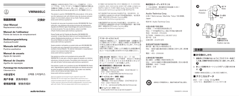 Página nº 1 - Manual de usuario Audio-Technica VMN60SLC