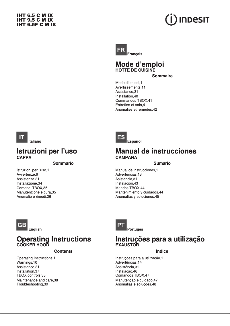 Imagen de la primera página del manual del dispositivo IHT 6.5 C M IX