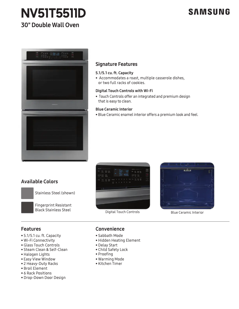 Página 1 del manual Ficha técnica Samsung NV51T5511DS/AA