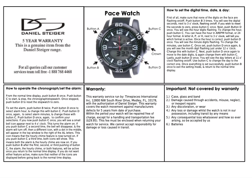 Imagen de la primera página del manual del dispositivo Pace
