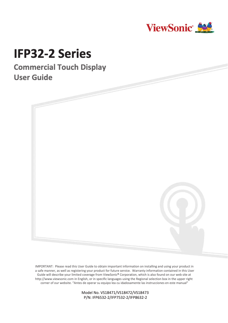 Página 1 del manual Manual de usuario Viewsonic IFP8632-2